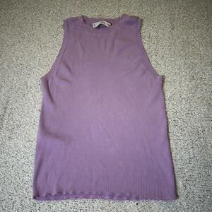 Mango Lavender Ribbed Tank Top Size M